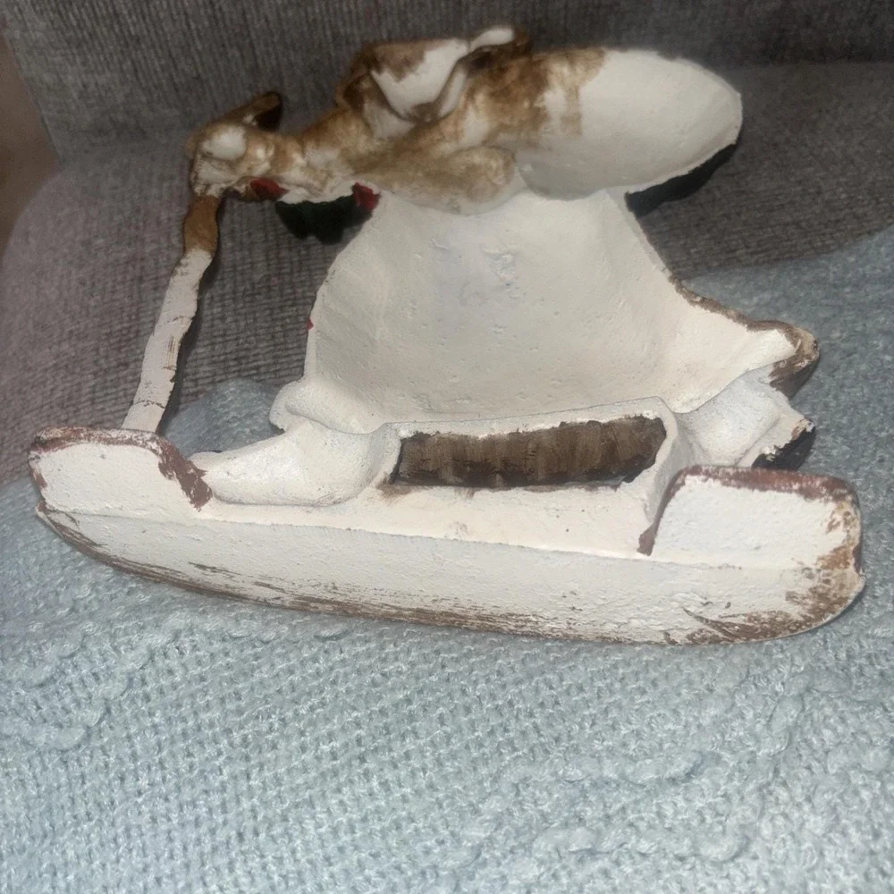 Vintage Cast Iron Hand Painted Old World Santa Door Stop 10